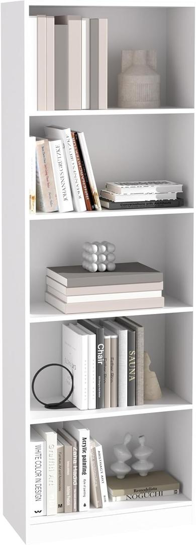 71" inch Tall 5-Tier Book Shelf,Large Freestanding Bookshelf for Home Office and Professional Workspace,Living Room,Bedroom and Dining Room,White (5-Tier,White)