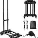 KEDSUM Folding Hand Truck with 4 Wheels, Lightweight Dolly Cart with Wheels Foldable, Expandable Baseplate Utility Luggage Cart Compact for Travel, Moving and Office Use, Easy to Store