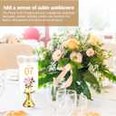 Gold 24 Pcs Metal Table Number Holders 1.8 Inch Mini Wedding Place Card Holders Bulk Harp Clip Table Sign Stands Card Holder for Memo Notes Menu Wedding Restaurant Birthday Decor