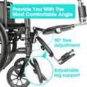 Universal Wheelchair Footrest with Comfort Foam Cushion - Adjustable Lift & Extendable Anti-Slip Foot Plate, Foldable Quick Release for Transport Chairs (Black 1 Pair) LK3JELR T94 Models Compatible