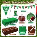 Football Party Decorations Kit for 24 Guests - 99Pcs Tableware with Dinner Plates, Dessert Plates, Cups, Napkins, Tablecloth & Banner, Supplies and Favors for Birthday, Tailgate, Game Day (Football)