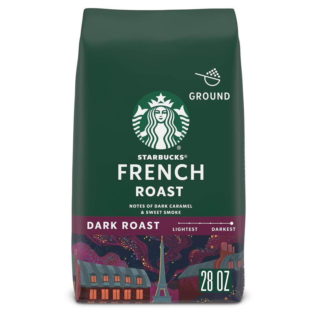 Starbucks Ground Coffee, Dark Roast Hot or Iced Coffee, French Roast, 28 oz (1.75 Pound (Pack of 1))
