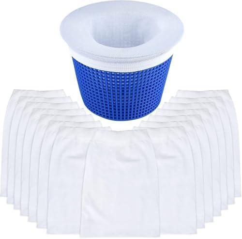 40 Pack Pool Skimmer Socks, Well Elasticity Pool Filter Socks for Skimmer Baskets, Fine Filtration Skimmer Socks for Inground or Above Ground Pools, Fine Mesh Leaf Pollen Catcher for Swimming Pool,Pack of 2