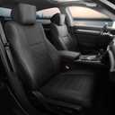 FEINEPRO Custom for Honda Accord Seat Covers 2023 2024 2025 LX, Faux Leather Car Seats Cover Full Set (Rear Row W/Solid Folding Backrest)-Black