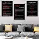 GYMHYSP Core Values Canvas Wall Decor, Motivational Poster Print 60x28 Inch