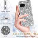 Silicone Case for Google Pixel 9A 5G Phone Case Glitter Sparkle Bling, Hybrid Matte Back Case High Impact Heavy Duty Shockproof Protective Cover for Google 9A Cute Case for Women 6.3-inch (Silver)