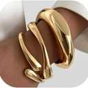 MTINEAPS 3 PCS Gold Bangle Bracelets Set for Women Teens Trendy Chunky Adjustable Twist Cuff Bracelet Jewelry Gifts