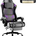 Ntiibcuy Video Game Chair for Adults, Computer Chair Gaming Chairs for Kids, Adjustable Lumbar Pillow Headrest Office Desk Chair Gamer Chair with Footrest