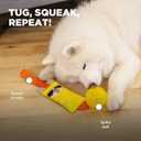 Outward Hound Fire Biterz Tugz Yellow Llama Durable Firehose Dog Tug Toy with Squeaking Ball