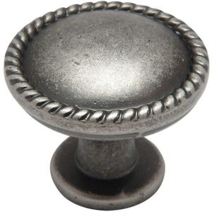 Cosmas 10 Pack 4115WN Weathered Nickel Rope/Scroll Cabinet Hardware Knob - 1-1/4" Inch Diameter