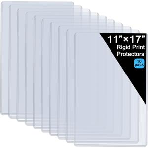 11" x 17" Hard Plastic Sheet Protectors, Menu Rigid Print Protectors, Clear Certificate Waterproof Protectors, Paper Sleeves Photo Plastic Sleeves Document Holder, Birth Certificate Protector(10 Pack)