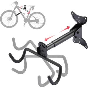 Bike Wall Mount,Heavy Duty Bike Hanger, Mounted Bike Hook for Garage Wall,Horizontal Bike Rack for MTB,Road And Hybrid Bikes Storage,Thicker Metal With Rubber Coating.(Adjustable*1Pack)