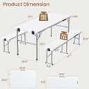 6' Picnic Table Set w/2 Benches 3-Piece 1-Case Camping Table Chair Set, 70" L x 26" W x 29" H
