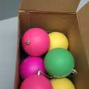 6 PCS 4 Inch Large Neon Color Christmas Ball Ornaments Living Room Garden, Shatterproof Christmas Tree Ornament Set Large Ball Pendant for Xmas Party Supplies