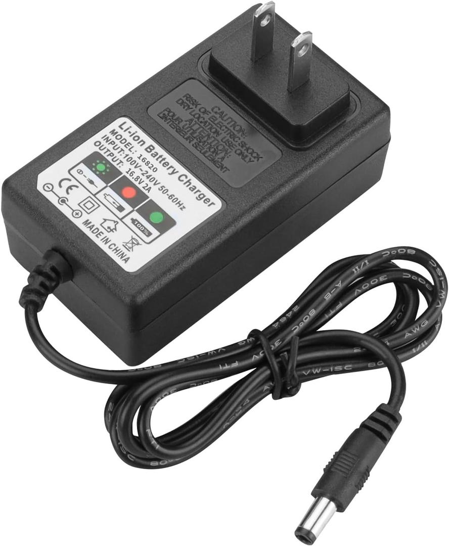 16.8V Charger AC/DC Dedeo Drill 16.8 Volt Charger for 4S Batteries Pack 14.4V 14.8V 14.6v Replacement DC Round 5.5X 2.5mm / 2.1mm