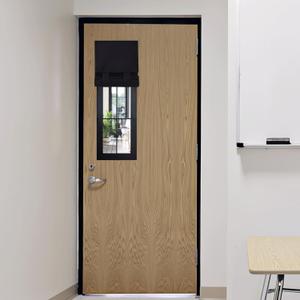 RYB HOME Classroom Door Window Cover, Blackout Shades for Classroom Windows and Doors Cover Lockdown Shades, Room Darkening Design Blocks Views, W 8" x L 36", 1 Panel, Black