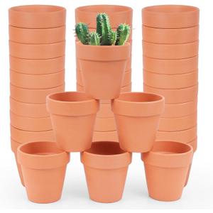 26 Pack Terra Cotta, 3inch Small Clay Flowerpots with Drainage Hole, Terracotta Pot for Indoor Outdoor Plant, Great for Plants, DIY Crafts
