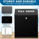 Yaocom Safe Metal Cash Box for Farm Stand Money Drop and Secure Donation Collection, Wall Mount Lockable Unit with Pre Drilled Holes for Outdoor Self Serve(Black,18 x 15 x 7 Inch)