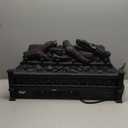 TURBRO Eternal Flame 26-Inch Infrared Quartz Electric Fireplace Log Heater, Realistic Lemonwood Logs, Adjustable Flame Colors, Remote Control, Thermostat, Timer, EF26-LG, 1500W (Black)