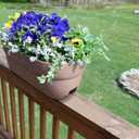 EMSCO Group Bloomers Railing Planter with Drainage Holes 24" Weatherproof Resin Planter Sand