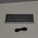 TECKNET Bluetooth Keyboard Rechargeable, 4-Device (2.4G+3BT) Wireless Keyboard, Ultra-Slim Quiet Typing, 14 Hotkeys Computer Keyboard for PC/Laptop/Smart TV/Tablet/iPad (Sliver+Black)