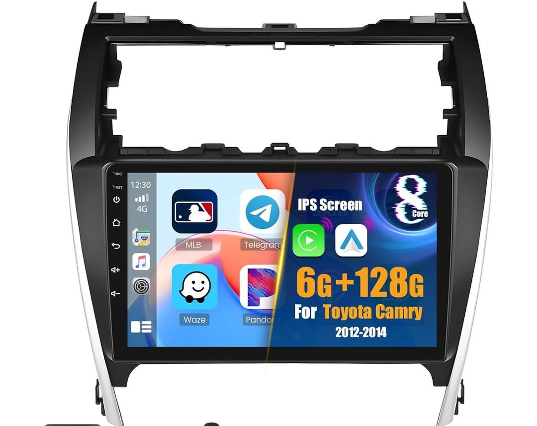 6+128G Radio for Toyota Camry 2012-2014 Android 15 Stereo Upgrade 8 Core 10.1'' Touch Screen CarPlay Android Auto, AHD Backup Camera, GPS Navigation