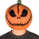 Voyiparty Halloween Horror Pumpkin Head Mask Adult Party Prop Decoration Latex Mask,Realistic Texture Halloween Zombie Pumpkin Mask