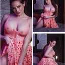 Avidlove Women Lingerie Lace Babydoll Mesh Nightgown Chemise Boudoir Nighty Sleepwear (Small, Pink Heart)