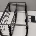 NADAMOO Freezer Organizer Bins, 2 Packs Large Expandable Stackable Chest Freezer Containers with Handle, Metal Adjustable Storage Baskets for Fridge, Deep Freezer, Cabinet, Kitchen, Pantry - Black