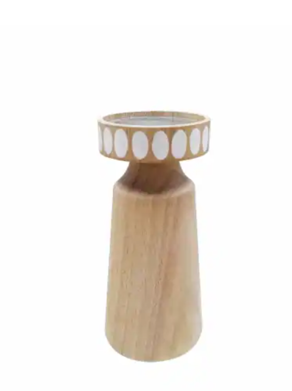 HD 8 in Wood Candle Holder
