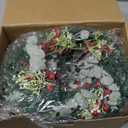 18 Pcs 8" Mini Christmas Wreaths for Kitchen Cabinet Small Christmas Candle Rings Wreaths, Front Door Pillars/Home Table Centerpieces Hanging Garlands, for Windows/Wedding Decor (No Red Ribbon)