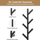 RRG Vertical Coat Rack Wall Mounted 16 Inch, Metal Vertical Hat Rack for Wall, Modern Coat Rack Tree for Hats, Jackets, Bags, Entryway Bedroom (Height 16")