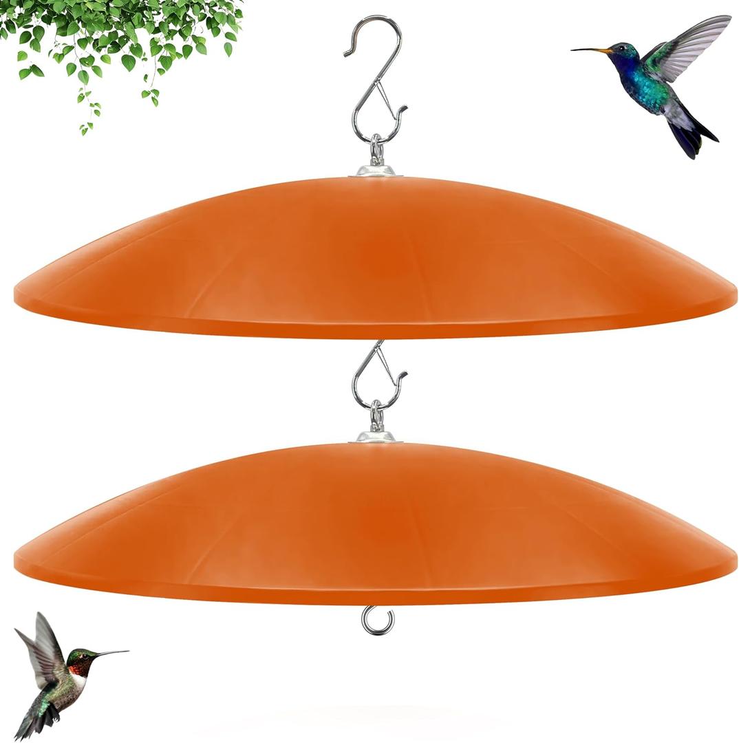 19.25-Inch Extra Large Squirrel Baffle,Hummingbird Feeder Shade Dome Cover, Bird Feeder Rain Guard, Hanging Squirrel Proof for Shepherd's Hook Outdoors (Terracotta) 2 Pack