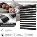 AOSKY Cordless Zebra Blinds for Windows Pull Down Roller Window Shades Dual Layer Light Filtering Privacy for Day and Night, Free-Stop Door Shades for Home Easy to Install (60" W X 72" H, Black)
