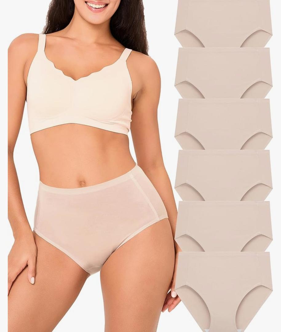 BAMBOO COOL Women's Underwear Soft Panties for Women Full Coverage Ladies Underpants Full Coverage Briefs 6 Pack Medium