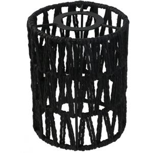 Oedema Rattan Lamp Shade Black Lamp Shade Woven Lampshade 5.9" Height, 4.52" Width, Cylinder Decor Lampshade
