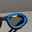 OMID Kids Swim Goggles, P2mini Polarized Swimming Goggles Comfortable for Age 6-14 (A0-mirrored Blue Lens Blackblue Frame)