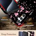 ZISKGZO Compatible for Samsung Galaxy S25 Ultra 5G Case, 2 Layer Hard Shell Silicone Cover 2 in 1 Shockproof Protective Phone Case,Cherry Blossoms