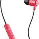 Skullcandy Jib Wired Earbuds with 3.5mm AUX Plug, Noise Isolating Fit, In-Line Microphone Call and Track Control, Convenient for Travel - Red (1 Pack)