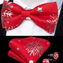 DiBanGu Mens Christmas Vest and Bow Tie Set Festival Christmas Snowflake Suit Vest for XmasNew Year Party Formal (Large)