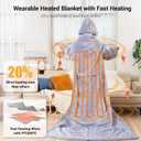 Electric Heated Blankets Hoodie for Women with Removable FootPocket,Wearable Heated Blanket Throw with Sleeves Heated Robe Flannel&Sherpa Heating Wrap Poncho Shawl with 9 Temp 50"x80"