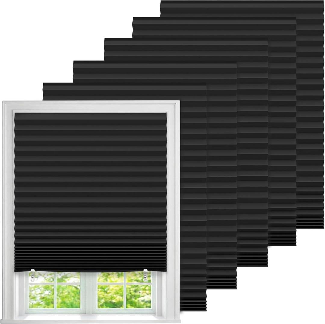 6 Pack Temporary Blackout Blinds, 24" W Shades for Small Windows, 24"W-Fits up to 47"H Window