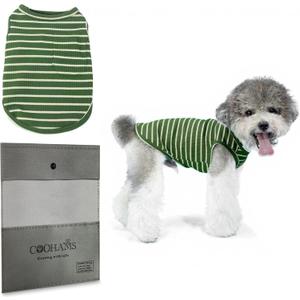 Dog Clothes, Stripe Dogs Shirts for Small & Medium Breeds, Pet Tank Top, Breathable Waffle Fabric Puppy Outfit, Shirt for Chihuahua, Yorkie, Dachshund, Corgi (Green, XLarge)