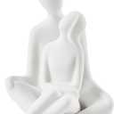 Danya B Hans White Abstract Sitting Couple Decorative Accent Matte Ceramic Sculpture Figure Set