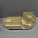 Rotating Makeup Organizer,Large Capacity Cosmetic Display Case, Easy to Hold All of Your Makeup Products, At Least 20 Makeup brushes/Eyeliner,10 Lipsticks,8 Skincare Products (Ivory)