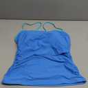 Eomenie Women's Tankini Swimsuits Tummy Control Bathing Suit Color Block Slim Swimwear with High Waisted Bottom Blue L