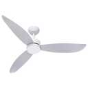 raccroc Ceiling Fans with Lights,52'' Ceiling Fan with Remote Control, 6 Speeds Indoor Outdoor Ceiling Fans with 22W 3CCT Dimmable LED Light, Noiseless DC Motor & 3 Reversible Blades White