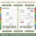 Large 2026 Planner with 7 months 2025, 8.5 x 11 Monthly, Weekly, Daily Planner with Colorful Tabs, 19 Months Calendar Agenda College School Supplies for Student Teacher Organizer(Green)