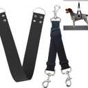 Pet Dog Grooming Belly Strap  2 Inch Wide Waterproof Strong PVC Support Band, Grooming Loop Restraint for Pet Bathing & Grooming (Black-Short)