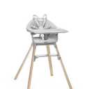 Stokke Clikk Easy to Clean Cloud Grey Baby High Chair with Natural Legs, All in One Box (Includes Tray and Harness)